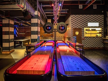 Shuffleboard and Pool at Roxy Lanes in Bristol