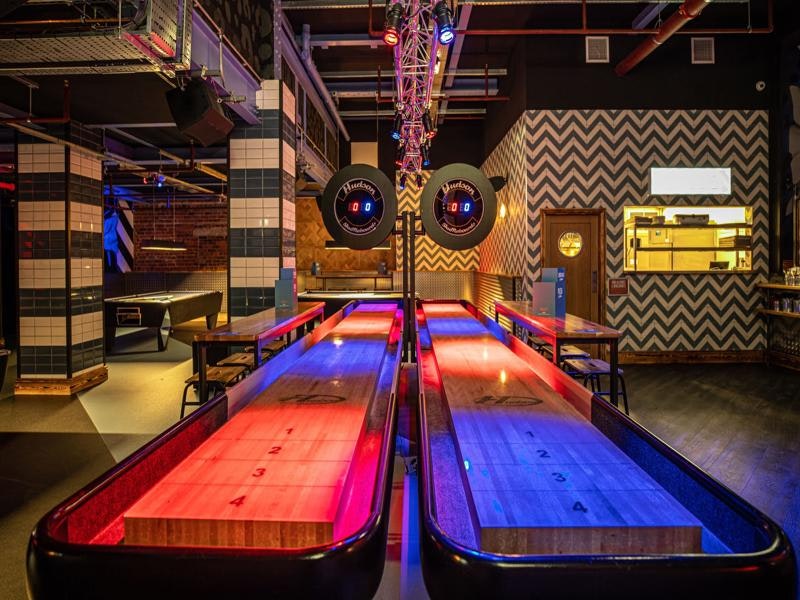 Shuffleboard and Pool at Roxy Lanes