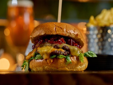 Burger Meal & Proper Pint in Cardiff