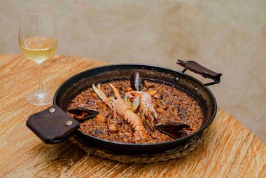 Paella at Barcelona Port in Barcelona