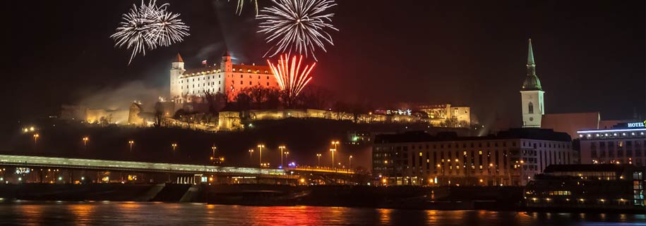 bratislava views of fireworks