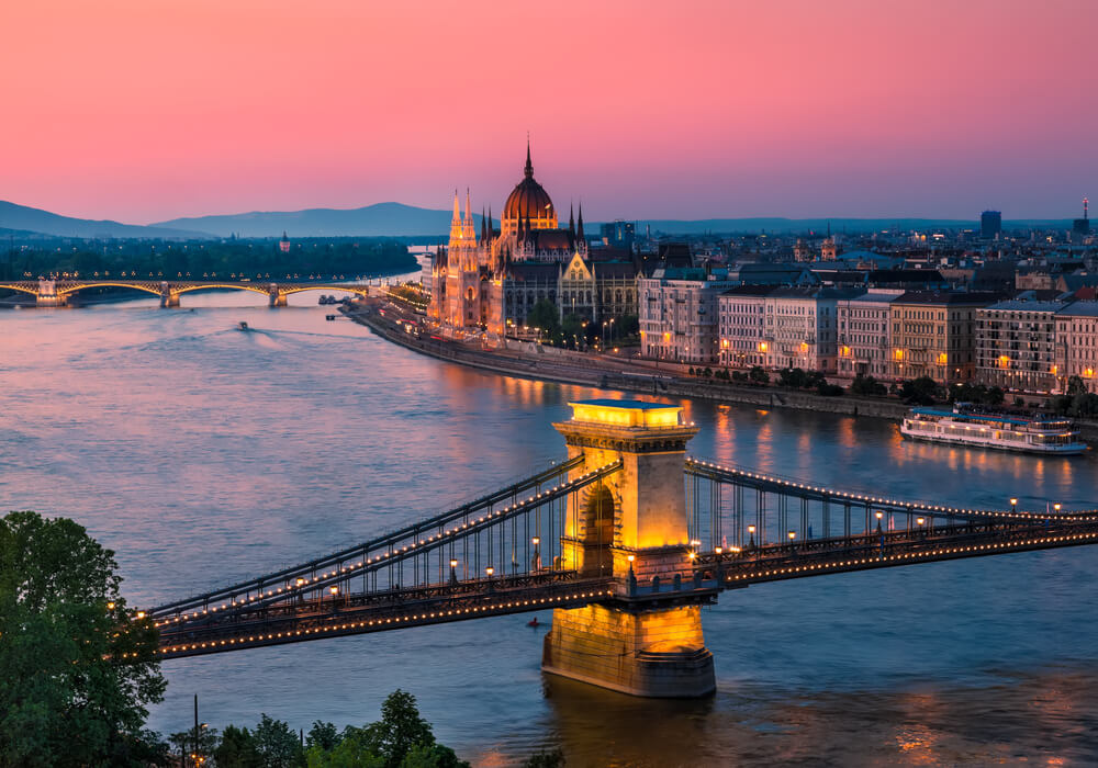 Image of Budapest in the evening