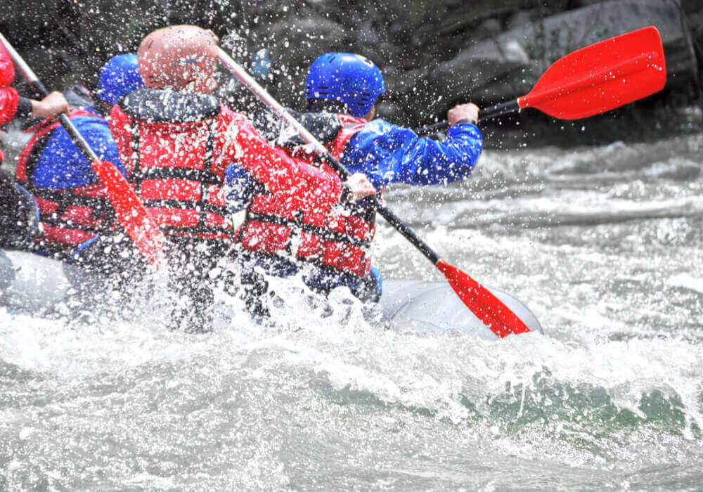 Group white water rafting