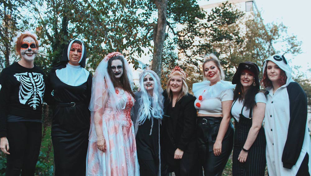 The Stag Company and Hen Heaven team in their Halloween costumes 