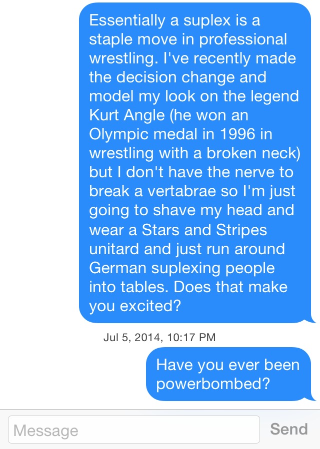 More wrestling on Tinder