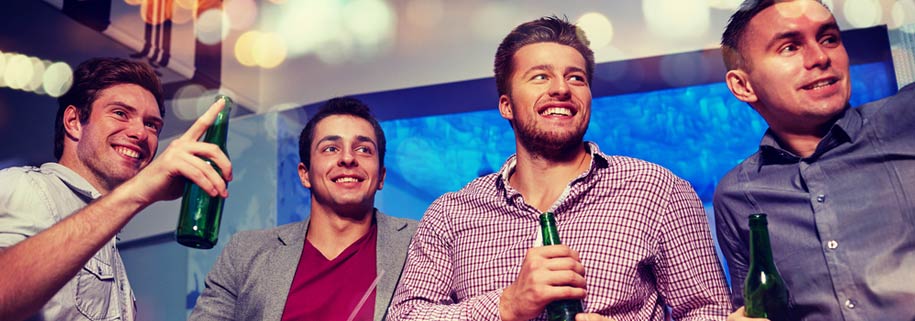 group of lads drinking