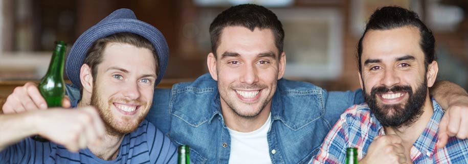 3 guys with beers